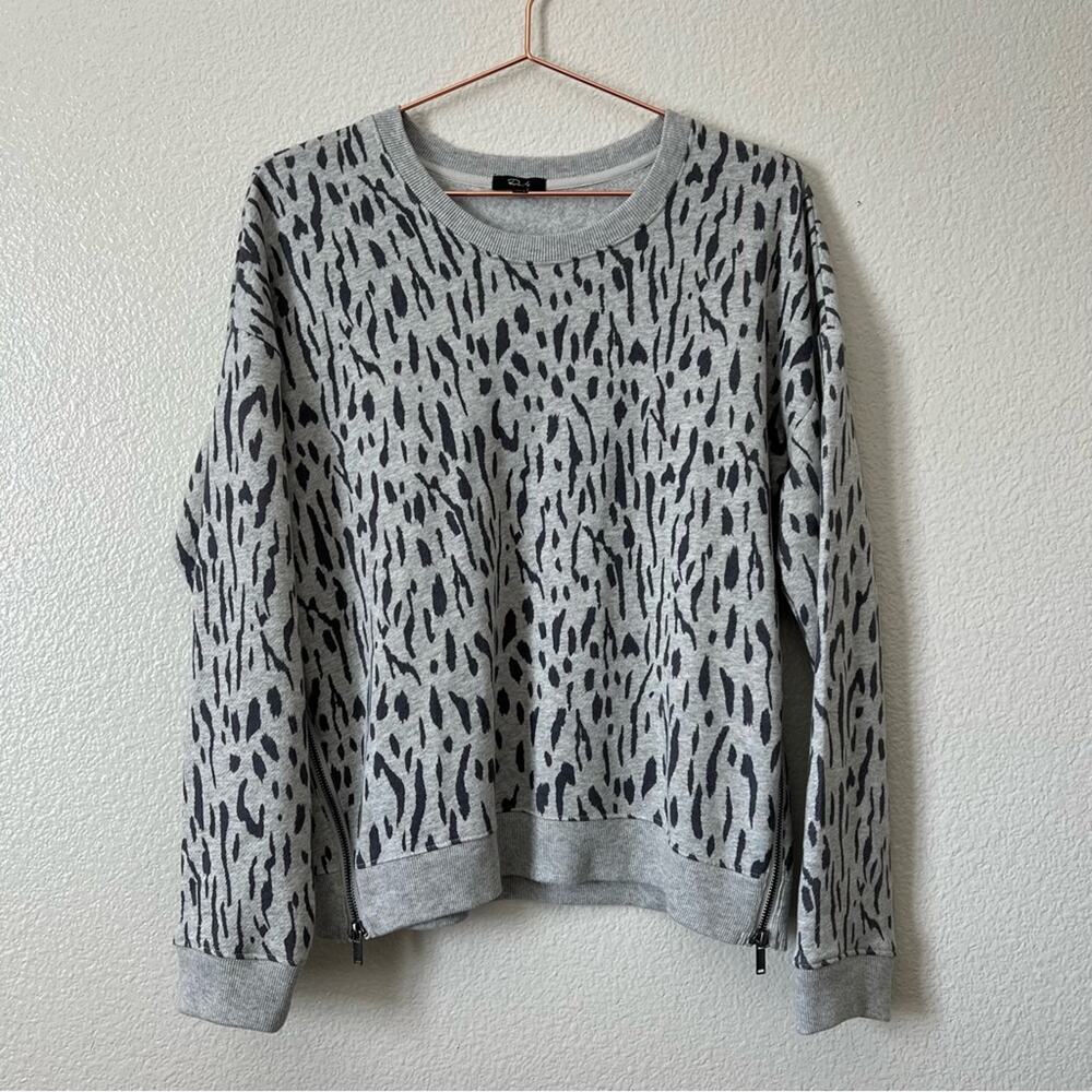 Rails Marlo Sweatshirt Grey Abstract Cheetah Prin… - image 4